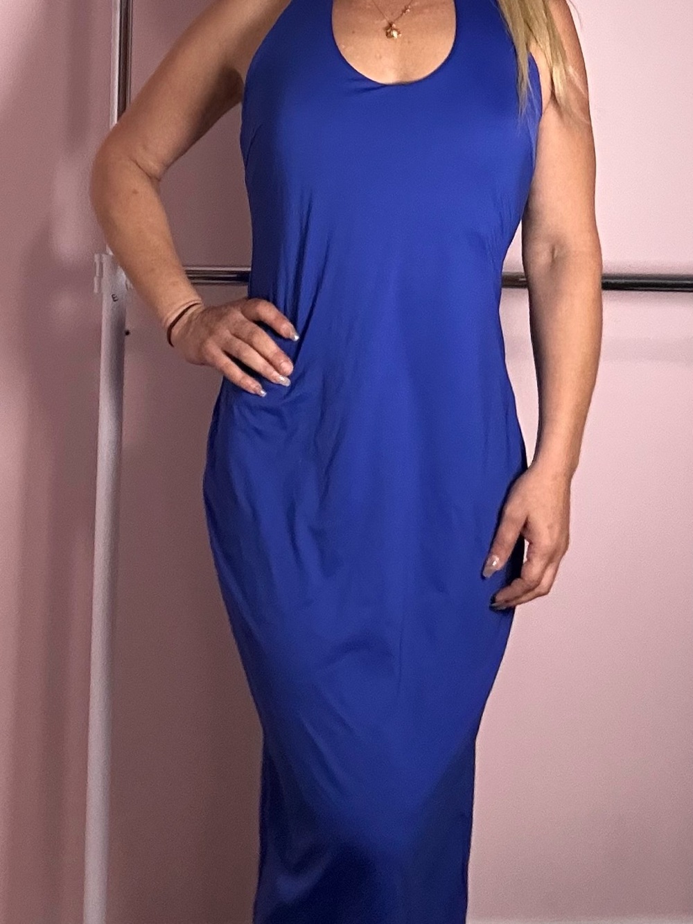 Comfort Stretch Royal Blue Racerback Maxi Dress